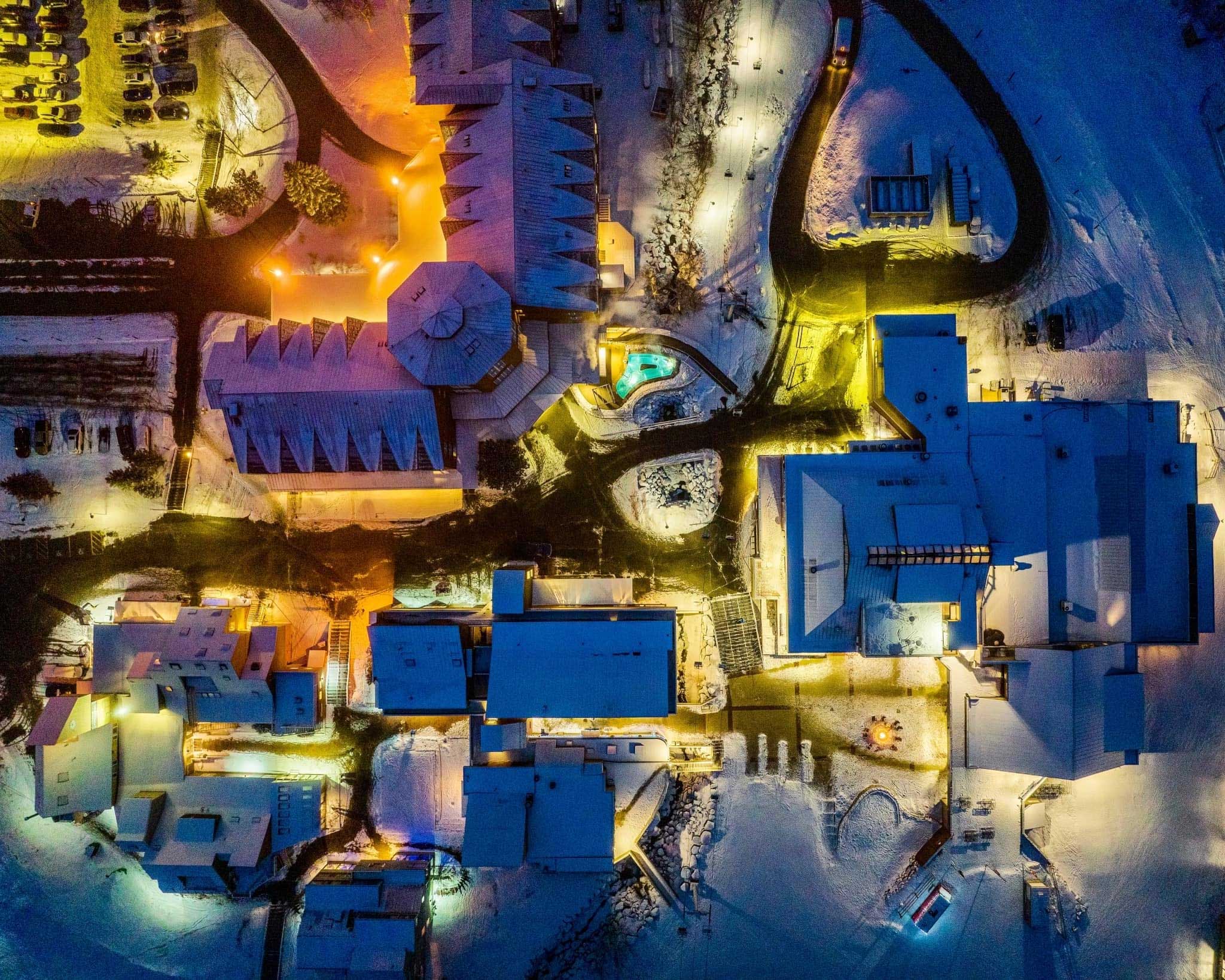 Aerial shot of Sugarloaf Village by Maine Drone Imaging
